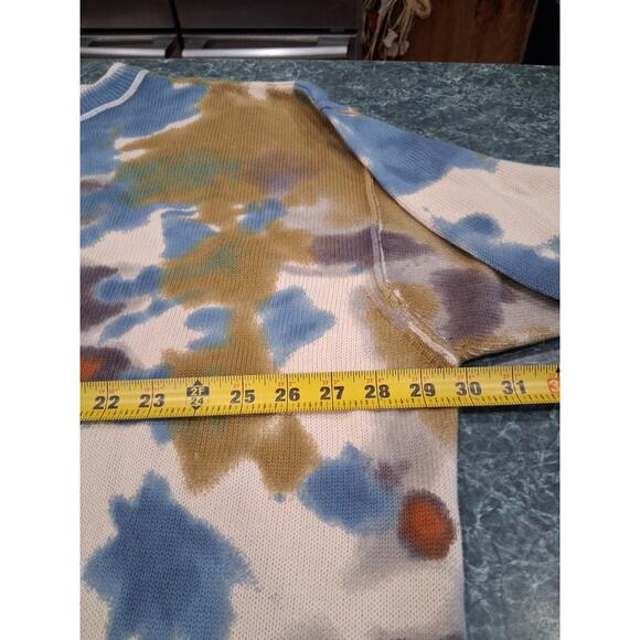 Natural Life Sweater Large XL Womens 100% Cotton Knit Tie Dye Oversized Natural - Picture 8 of 11